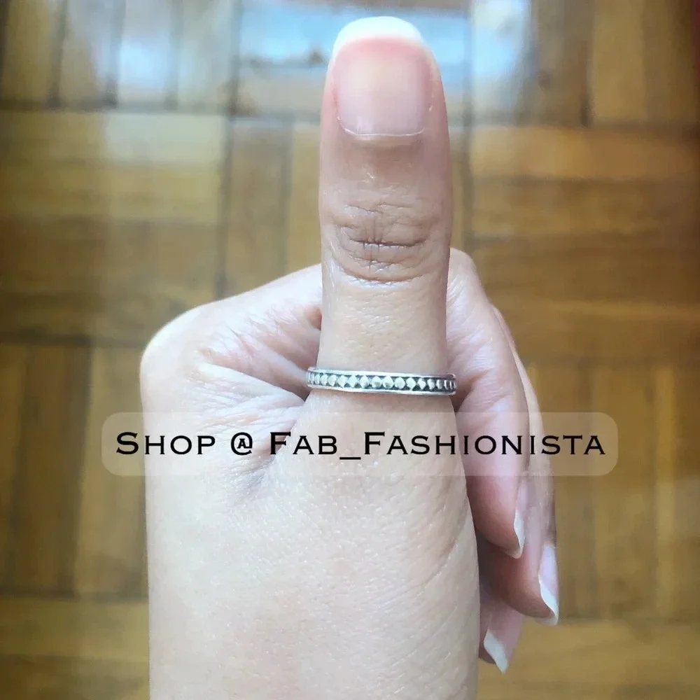 Sterling Silver Beaded Ring size 7.5